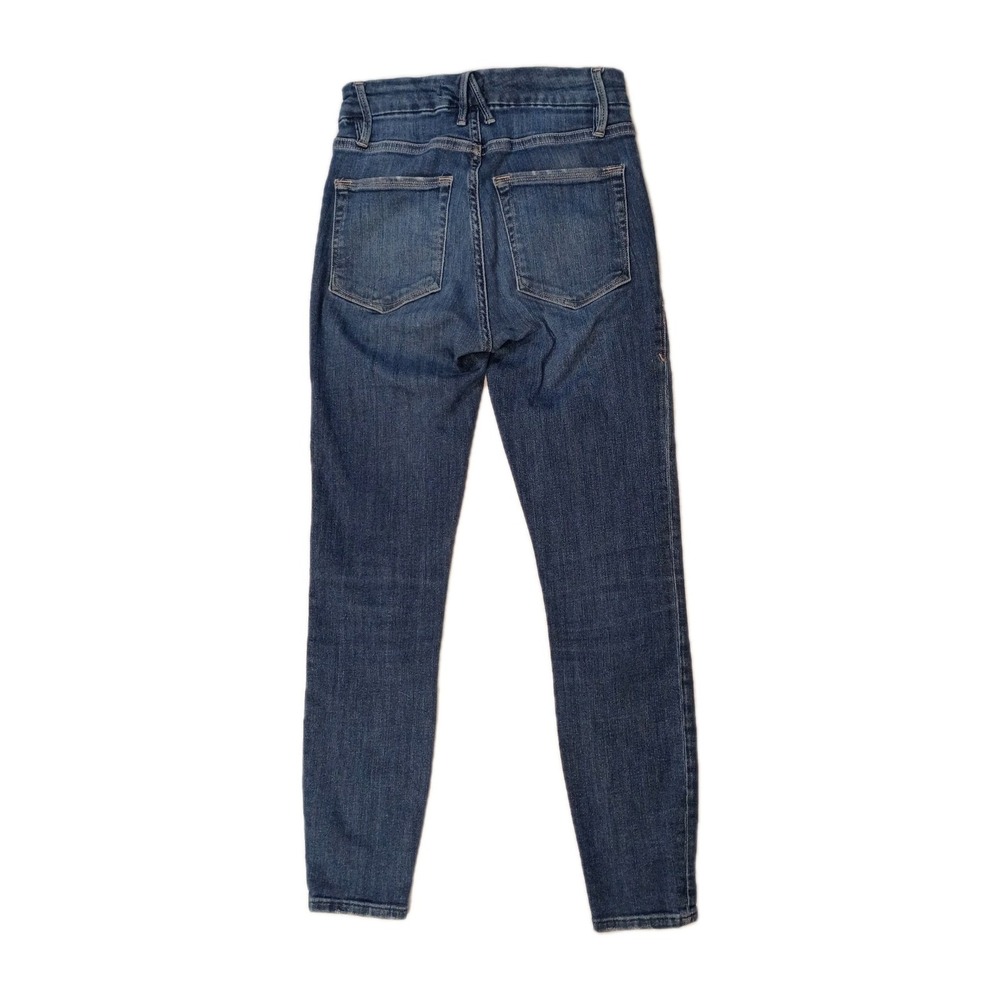 Good American Good Legs Crop Mid Rise Denim Blue Jeans Women 0/25 Skinny Stretch - Picture 2 of 12